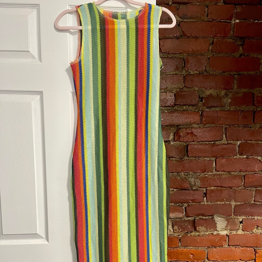 Knitted like maxi dress| Color: colorful, mixed bright colors